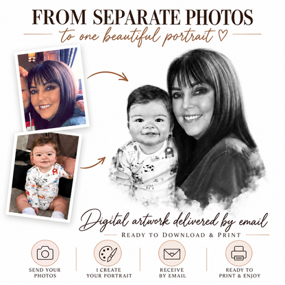 Combine Photos of Loved Ones – Digital Portrait Keepsake Gift