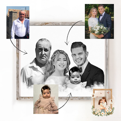 Combine Photos of Loved Ones – Digital Portrait Keepsake Gift